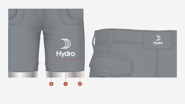 a pair of grey and white shorts