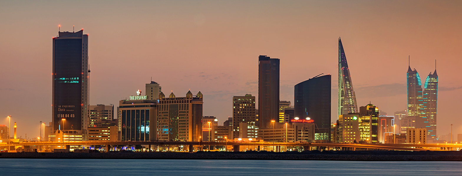 Bahrain skyline at dusk