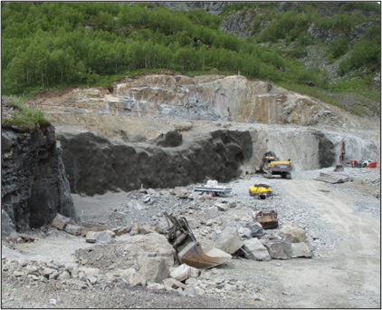 construction vehicles in a quarry